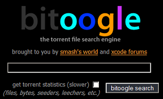 Screenshot of bitoogle main page