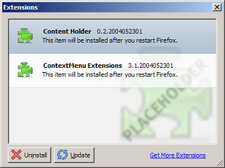 Screenshot of Extension Manager just after installing compatible extensions