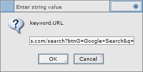 Screenshot of keyword.URL preference dialog