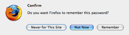 Firefox 2 modal 'remember my password' dialog