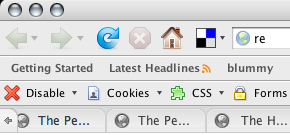 A screenshot of Firefox 2.0 on Mac OS X