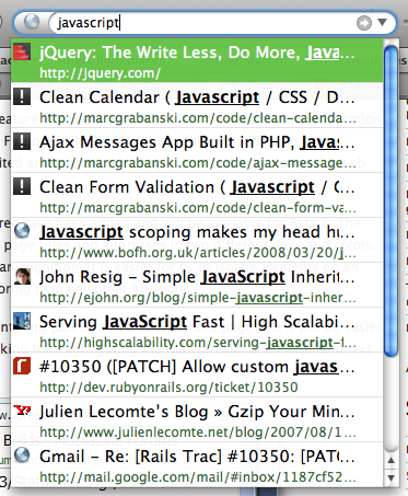 Firefox 3 autocompletion in the Location Bar