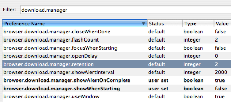 Firefox download manager retention preference
