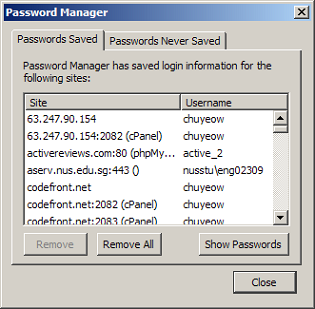 Screenshot of Password Manager