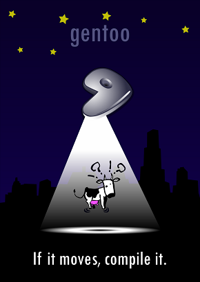 Larry the cow being abducted