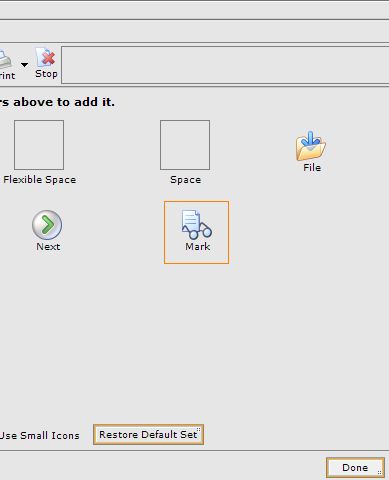 Screenshot of the new Mark button