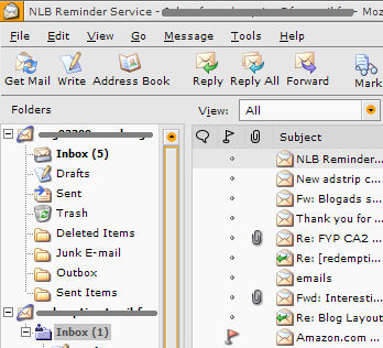 Screenshot of the new Thunderbird theme