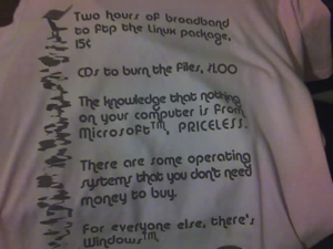 My Pink Linux Mastercard ad snob shirt