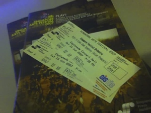 Play! tickets and programme booklet