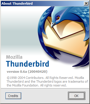 Screenshot of the new Thunderbird About dialog