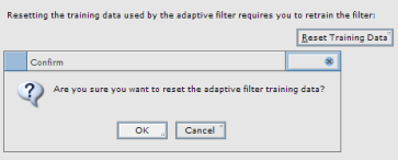 Thunderbird's new Reset Training Data UI