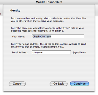 Thunderbird - Gmail mailbox creation step 2