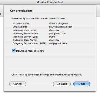 Thunderbird - Gmail mailbox creation step 3